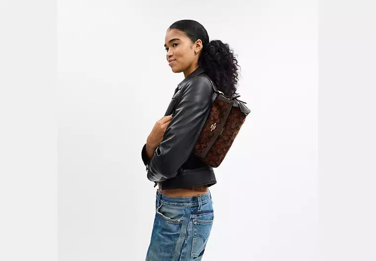 Etta Small Flap Shoulder Bag In Signature Chenille