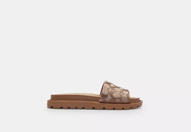 Brynn Sandal In Crystal Signature Jacquard