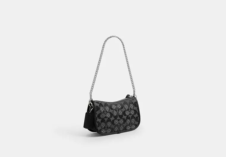 Swinger Bag 20 With Chain In Crystal Signature Jacquard